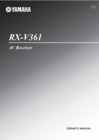 Yamaha RXV-361 - Owners Manual